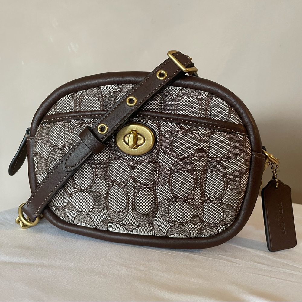 Coach Small Camera Bag In Signature Jacquard Quilting
